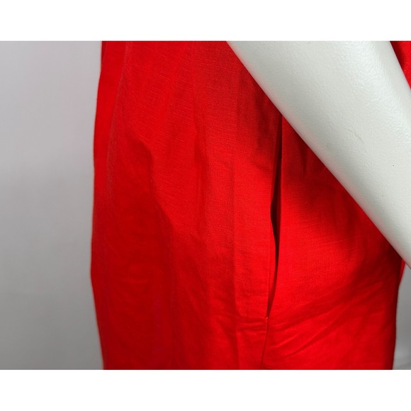 Emily McCarthy Day Rob Linen Wrap‎ Dress Women M NWT Short Sleeve Pockets Tie - Picture 12 of 13